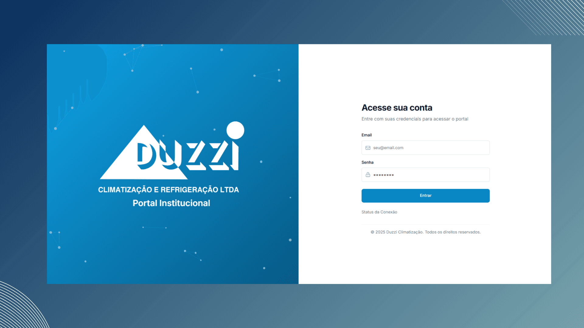 Tela de acesso do Portal Duzzi